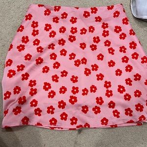Pink and red flower skirt